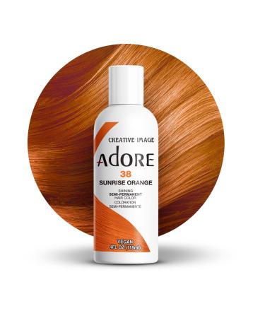 Adore Semi Permanent Hair Color - Vegan and Cruelty-Free Hair Dye - 4 Fl Oz - 038 Sunsine Orange (Pack of 1) 038 Sunsine Orange 4 Fl Oz (Pack of 1)