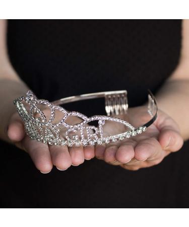 Ella Celebration Birthday Girl Party Accessories - Silver Tiara & Sash Set - Buy Online on GoSupps.com