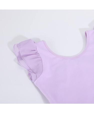 Vivifayee Girls Ballet Leotard Tutu Dress with Chiffon Bow Skirt 4-5T X-purple - Buy Online on GoSupps.com