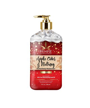 Limited Edition Apple Cider & Nutmeg Herbal Moisturizing Body Lotion (17 oz) Fall Scented Body Lotion for Women or Men with Dry or Sensitive Skin - Hydrating Moisturizer for Daily Radiance Cider & Nutmeg 17 Fl Oz (Pack of