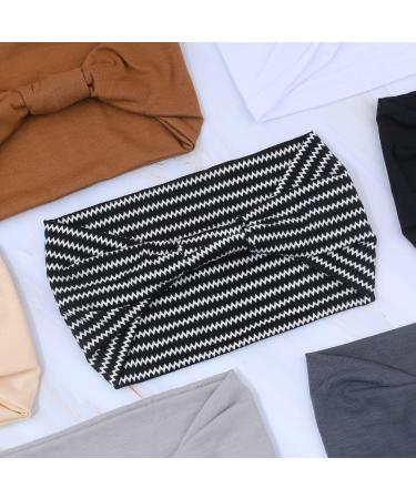 VENUSTE Wide Headbands for Women - 6PCS Boho Color Knotted Head Bands | Hair Accessories for Adult Women | Boho Fashion - Buy Online on GoSupps.com