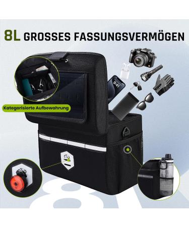 8L Waterproof Handlebar Pockets for Bicycle & E-Bike with Adapter | Bicycle Bag with Cell Phone Holder & Touchscreen | Front Bike Packing Accessories - Buy Online on GoSupps.com