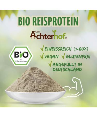 Organic Rice Protein Powder 1 KG | 83% Protein | Vegan & Gluten-Free | Direct from Achterhof - Buy Online on GoSupps.com