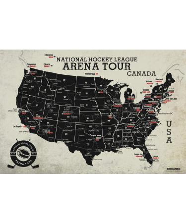 GEOJANGO Hockey Arena Map Poster (24Wx16H)