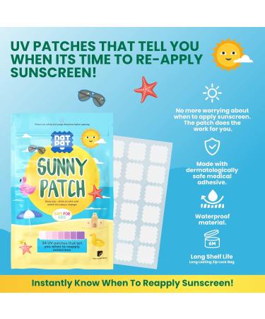 SunnyPatch UV Detecting Patches (24 Pack) | Natural Waterproof Patches for Kids & Adults | Color-Changing Sunscreen Reminder - Buy Online on GoSupps.com