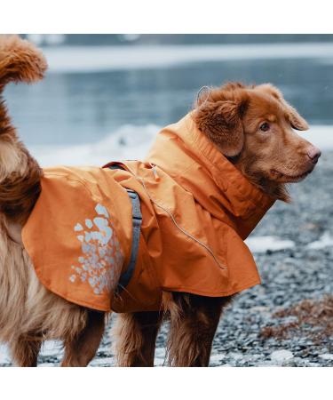 Hurtta Monsoon Dog Raincoat 45cm - Waterproof Orange Jacket with Reflectors for Medium Dogs - Buy Online on GoSupps.com