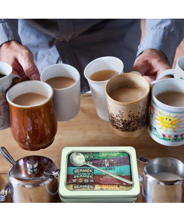 Beanies Flavoured Instant Coffee Sachets - 20 Sticks Mixed Varieties - Bundle with TinTastic Silver Refillable Lid Tin and Latte Spoon - Quick and Tasty On-the-Go - Buy Online on GoSupps.com