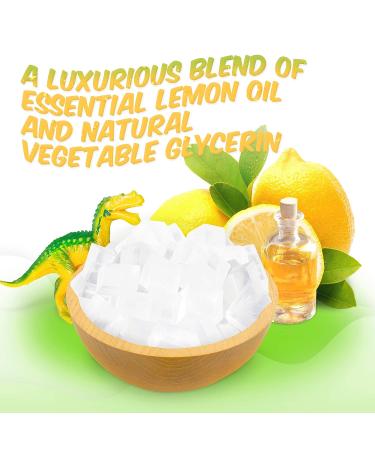 Kids Natural Lemon Soap Bar with DINO Toy - Handmade in USA - Clear Glycerin for Safe Skin - 2 Piece Set - Buy Online on GoSupps.com