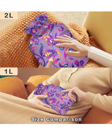 NAANLE 2L Hot Water Bottle with Paisley Watercolor Cover - Relief for Back Pain Hand & Foot Warmth Neck Therapy | Heat Bottle for Hot & Cold Use - Buy Online on GoSupps.com