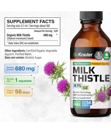 BIO KRAUTER Milk Thistle Tincture 4 Fl. Oz. & Dandelion 60 Gummies - Buy Online on GoSupps.com