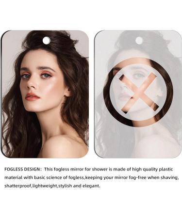 2 Pack Shower Mirror Fogless for Shaving - Portable, Unbreakable, Anti-Fog, Wall Hanging Travel Mirrors - 8x6 Medium Size - Ideal for Bathroom, Camping, Makeup - 2 Pcs - Buy Online on GoSupps.com