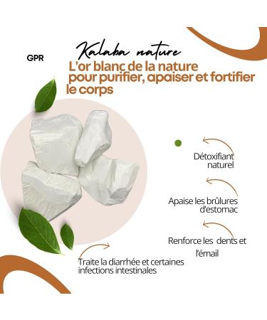  G n rique Natural Kalaba 100% Pure Kaolin from Benin 100g African White Clay Natural Earth Velvety and Firm Satisfactory Texture - Buy Online on GoSupps.com