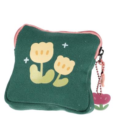 Healifty 4pcs Napkin Storage Bag Coin Purses for Women Tote Diaper Bag for Women Cute Makeup Bag Menstrual Pads for Women Menstrual Pad Bags Menstrual Pad Pouch for Travel Bread Greenx4pcs 11.5X11.5X2CMx4pcs