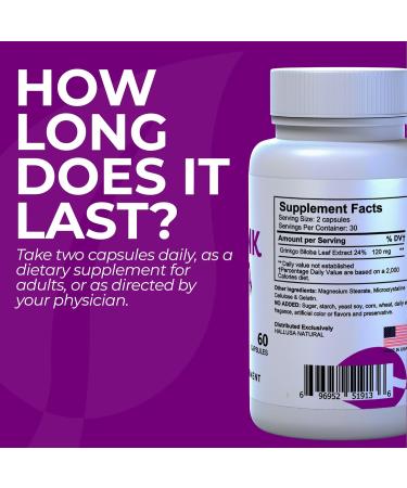 HALLGINK BILOBA Ginkgo Biloba Capsules 120 mg Brain Supplement for Memory Focus & Mental Clarity Natural Cognitive Support 60 Capsules Hallusa Natural - Buy Online on GoSupps.com