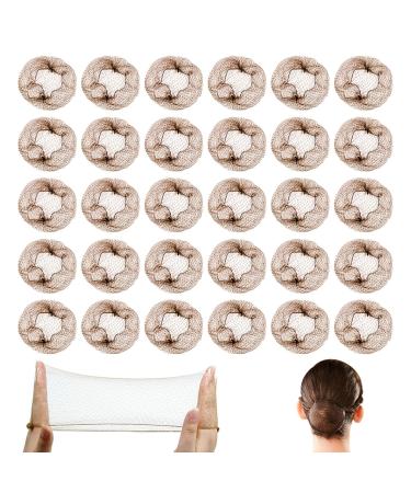 Hair network bun 30 pieces of invisible hair grid elastic hair network for film and television dance flight attendant nurses bank employees (gold) gold-30PC