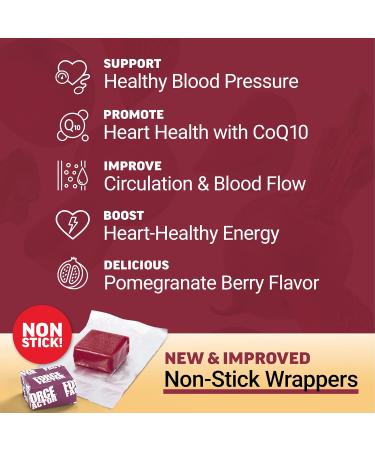 Force Factor Total Beets Ultimate Heart Health Chews for Blood Pressure Support, with Beetroot Powder, CoQ10, B Vitamins & Grapeseed Extract for Blood Flow & Energy, Black Cherry, 60 Soft Chews Black Cherry 1 Pack - Buy Online on GoSupps.com