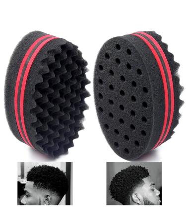 AIR TREE Magic Barber Sponge Brush Twist Hair For Wave Dreadlock Coils Afro Curl As Hair Care Tool 2.8 IN Hole Diameter Suitable For Curly Hair (1 PCS) 1PCS Small Holes