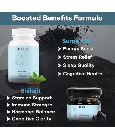 mars by GHC Power Pack Combo Pack | Shilajit Resin Gold & SurgeMax Capsules (60 Count) | Powered with Gokshura & Safed Musli | Supports Vitality, Energy & Overall Well-Being | Good Health Company - Buy Online on GoSupps.com