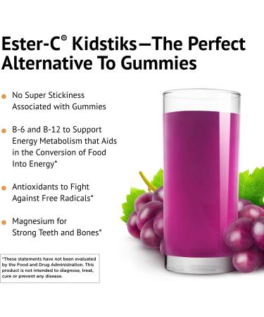 Ester-Cآ® 250 mg Kidstiks - Groovy Grape Flavor, 30 Powder Sticks (6.5g each) - Buy Online on GoSupps.com