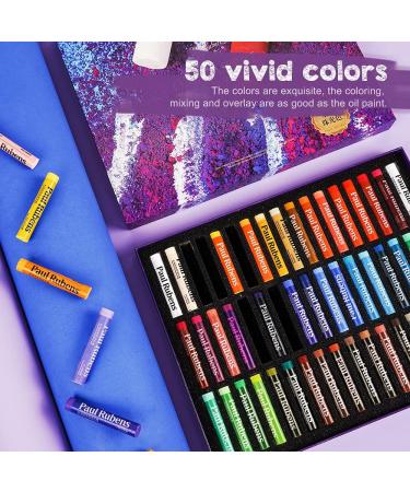 Paul Rubens Oil Pastels - 50 Vibrant Colors | Soft & Creamy Artist Pastels for Painting & Drawing | Ideal for Artists, Beginners, Students & Kids - Buy Online on GoSupps.com
