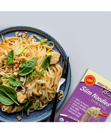 Keto Organic Thai Style Noodles - Zero Carb  Sugar & Gluten Free Shirataki Noodle  Plant Base Vegan Diet  Made of Konjac Flour & Oat Fiber | Healthy Instant Meal Ready to Eat (200g) Pack of 20 - Buy Online on GoSupps.com