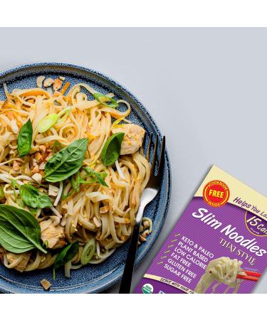 Keto Organic Thai Style Noodles - Zero Carb Sugar & Gluten Free Shirataki Noodle Plant Base Vegan Diet Made of Konjac Flour & Oat Fiber | Healthy Instant Meal Ready to Eat (200g) Pack of 10 7 Ounce (Pack of 10) - Buy Online on GoSupps.com