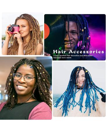 Qinzave 292-Piece Braid Accessories Set | Gold & Silver Pendant LOC Jewelry Dreadlock Accessories for Men Women & Girls - Buy Online on GoSupps.com