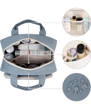 Narwey Full Size Toiletry Bag Women Large Makeup Organizer Travel Cosmetic Essentials Accessories (Greyish Blue) - Buy Online on GoSupps.com