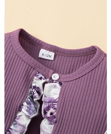 Puseky Toddler Baby Girls Floral Dress and Cardigan Set - 18-24 Months (Purple) - Buy Online on GoSupps.com