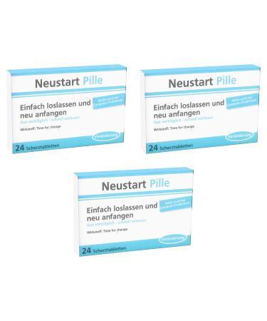 Trendimport joke tablets/joke dragees set of 3 restart pill 24 pieces (pack of 3) turquoise