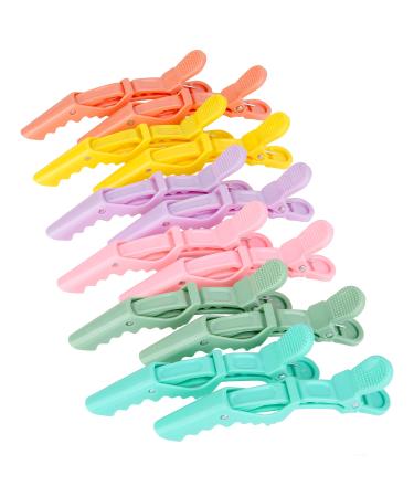 HH&LL Hair clips for Styling 12 pcs   Wide Teeth & Double-Hinged Design   Alligator Styling Sectioning Clips of Professional Hair Salon Quality (Colorful)