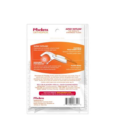 Plackers Ortho Pick Flosser 24 Count - Dental Floss Picks for Braces - Orthodontic Flossing Tool - Buy Online on GoSupps.com