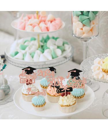 Rsstarxi 24 Pack Class of 2024 Cupcake Toppers 2024 Graduation Congrats Grad Diploma Cap Cupcake Picks Decors for So Proud of You 2024 Graduation Theme Party Cake Decorations Rose Gold - Buy Online on GoSupps.com
