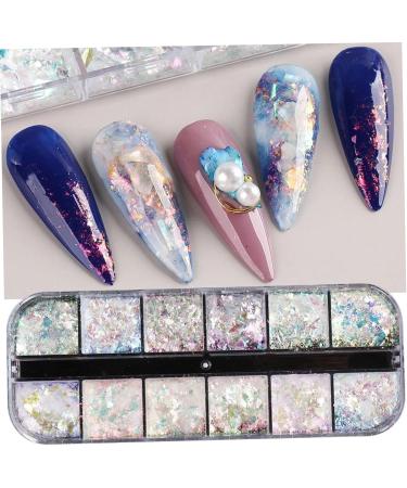 1PC Nail Art Glitter Flake Nail Art Foil Flake Nail Glitter Flakes Shining Holographic 12 Grids Nail Glitter Flake for Summer Nail Art Decoration - Buy Online on GoSupps.com