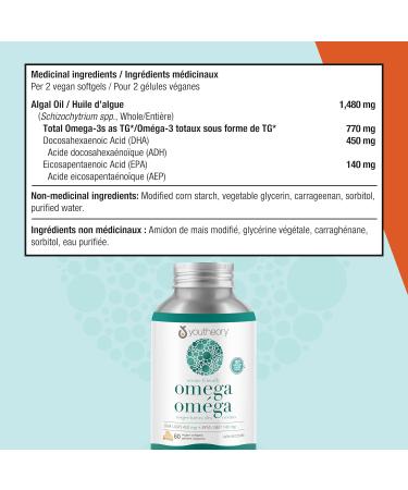Youtheory Ocean Friendly Omega Plant Based & Vegan Omega Supports Brain & Heart Health 60 Count - Buy Online on GoSupps.com