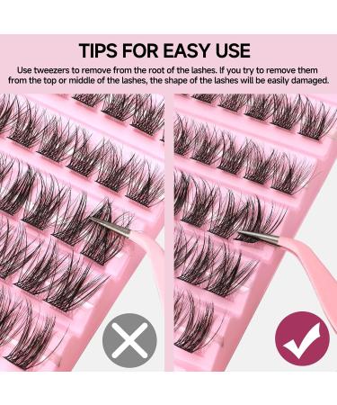 Natural D Curl Cluster Lashes - Fluffy Faux Mink Wispy Fake Eyelashes 8-16MM - Full Volume Extensions Look - Buy Online on GoSupps.com