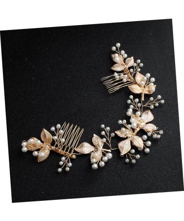 FRCOLOR 1pc Comb Bridesmaid Headwear Wedding Hairband Glitter Leaf Pearl Wedding Hairpin Hair Pin Floral Headpiece Wedding Hair Accessories Bride Hairstyles Manual Headband Alloy - Buy Online on GoSupps.com