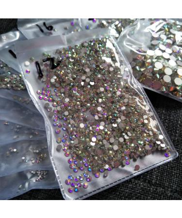 2880pcs SS12 3mm Nail Crystals AB Nail Art Rhinestones Round Flatback Glass Gems Stones Beads for Nails Decoration Crafts Eye Makeup Clothes Shoes Vases (2880pcs SS12)