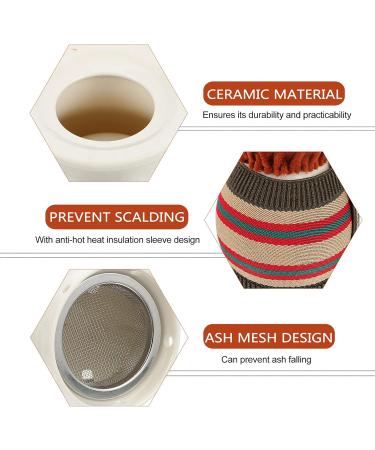 Multi-Purpose Ceramic Moxibustion Burner & Massage Cup Holder - Double Layer Tool for Moxibustion Sticks - Buy Online on GoSupps.com