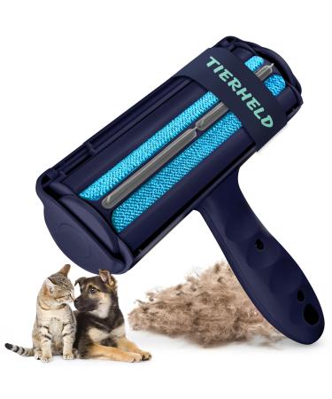 Tierheld animal hair remover for clothing sofa car - lint roll Animal hair reusable - cat hair remover - dog hair remove - animal hair brush - lint brush - lint roller ocean blue