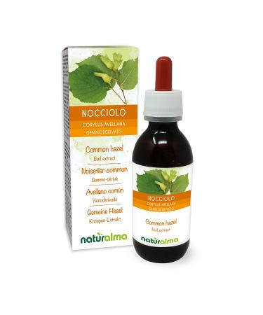 Common hazel (Corylus avellana) Gemmo-derived alcohol-free from fresh buds Naturalma - Liquid extract drops 120 ml - Food supplement - Vegan or vegan