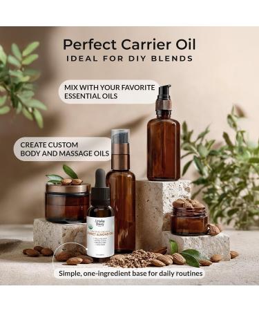 Organic Sweet Almond Oil | 100% Pure, Cold-Pressed, Unrefined | USDA Certified Organic | Amber Glass Bottle with Glass Dropper | For Face, Skin & Hair - 1 Fl Oz - Buy Online on GoSupps.com