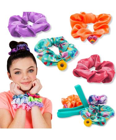 iLY ACTIVITY KINGS Large Scrunchie Kit For Hair | Customizable Scrunchies | Mix & Match | (Hearts & Flowers Charms) 3