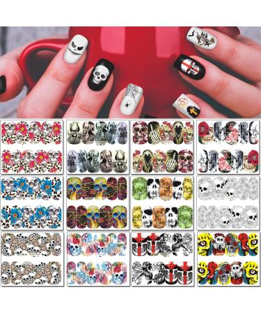 Shop TailaiMei 48 Sheets Halloween Water Transfer Nail Art Stickers - DIY Nail Decals for Halloween Party - Buy Online on GoSupps.com