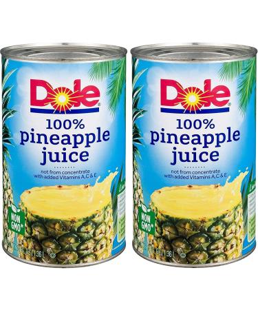 Dole Pineapple Juice 46 oz Can - Pack of 2 | Refreshing Tropical Drink - Buy Online on GoSupps.com