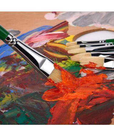 6pc Filbert Paint Brush Set - 100% Natural Chungking Hog Hair for Oil, Acrylic, Watercolor Painting - Buy Online on GoSupps.com