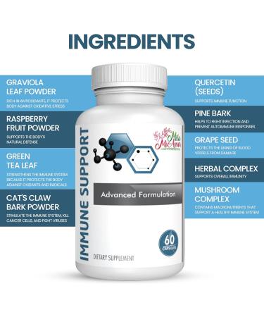 Immune Support Supplement with Vitamins C E Minerals & Herbal Complex Antioxidant & Detox Support 60 Capsules for Year-Round Immunity - Buy Online on GoSupps.com