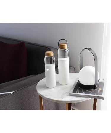 Soma BPA-Free 25oz Glass Water Bottle with Silicone Sleeve - White - Buy Online on GoSupps.com