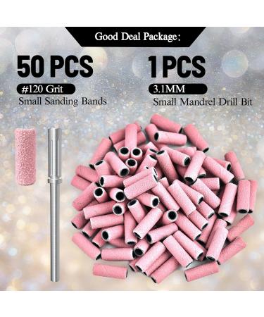 Sanding Bands for Nail Drill - 50 Pcs Pink Medium Grit with 3.1MM Mandrel Bit Set for Acrylic & Gel Nails - International Shipping - Buy Online on GoSupps.com
