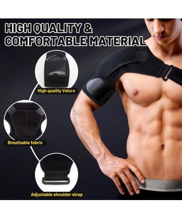 Shoulder Supports Recovery Shoulder Brace for Men and Women Rotator Cuff Support with Adjustable Fit Sleeve Wrap for Shoulder Injuries Tendonitis Dislocation AC Joint Fits Right Left Shoulder Black - Buy Online on GoSupps.com